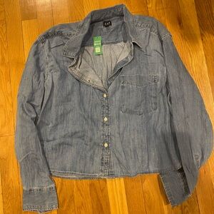 GAP Blue Denim Cropped shirt